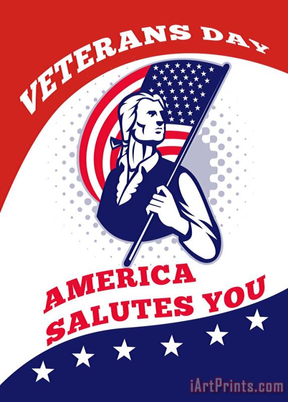 Collection 10 American Patriot Veterans Day Poster Greeting Card Art Print
