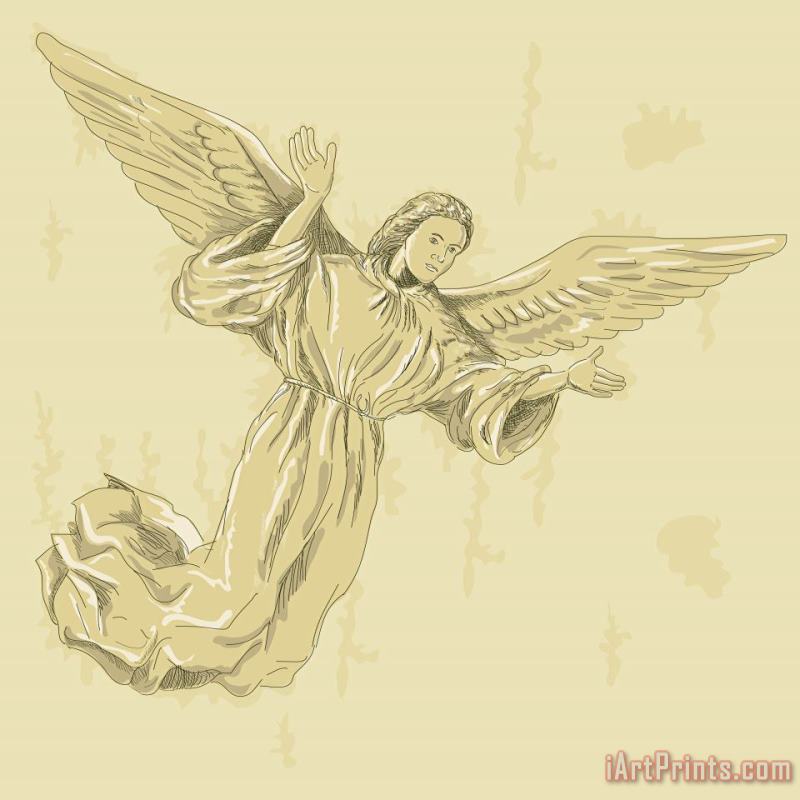 Angel with arms spread painting - Collection 10 Angel with arms spread Art Print