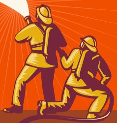 Collection 10 Firemen Aiming A Fire Hose