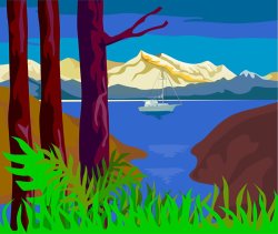 Collection 10 Fishing Sail Boat Retro painting