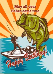 Collection 10 Fly Fisherman on boat catching largemouth bass painting