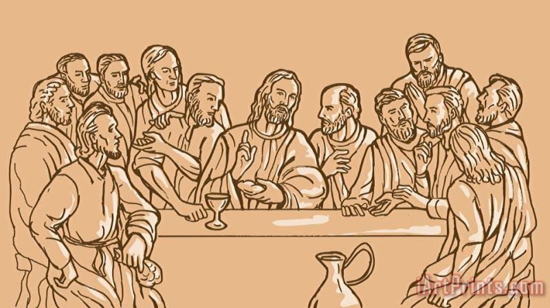 last supper of Jesus Christ painting - Collection 10 last supper of Jesus Christ Art Print