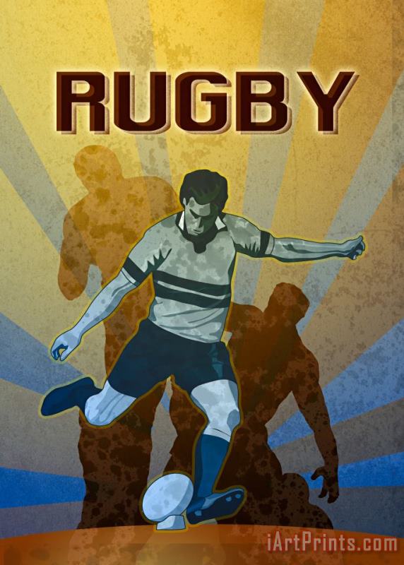 Collection 10 Rugby Player Kicking The Ball Art Print