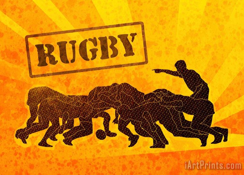 Collection 10 Rugby Players Engaged In Scrum Art Print