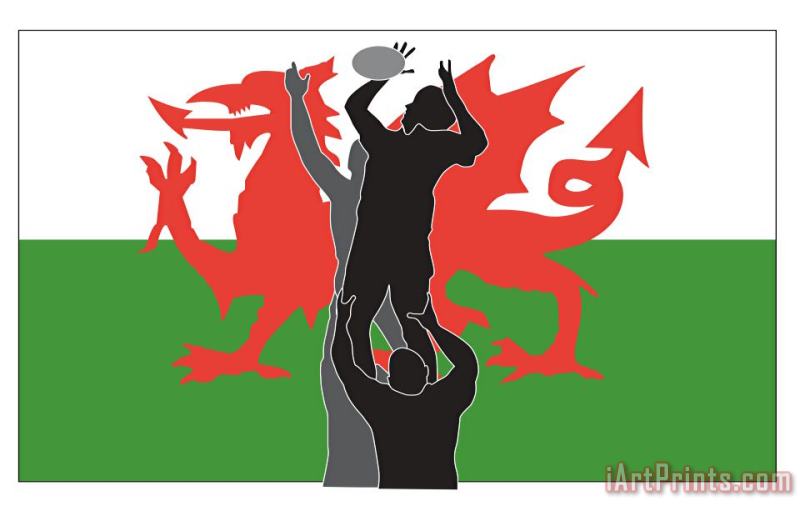 Rugby Wales painting - Collection 10 Rugby Wales Art Print