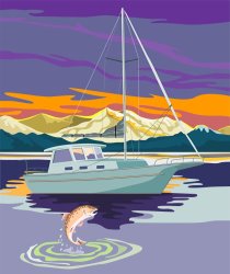 Collection 10 Sailboat Retro