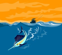 Collection 10 Sailfish fishing boat painting