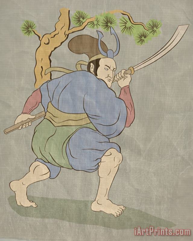 Collection 10 Samurai warrior with katana sword fighting stance Art Painting
