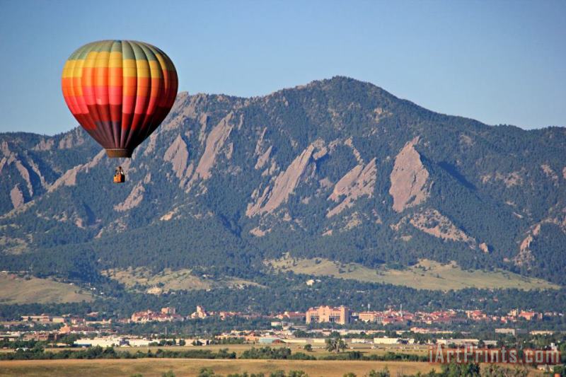 Balloon Over Flatirons and CU painting - Collection 14 Balloon Over Flatirons and CU Art Print