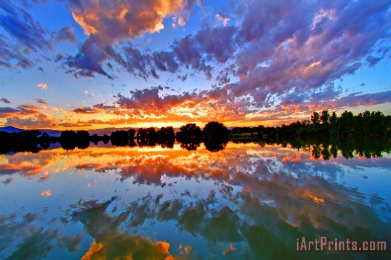 Cloud Reflections painting - Collection 14 Cloud Reflections Art Print