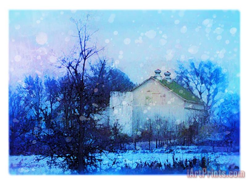 Winter blues painting - Collection 8 Winter blues Art Print