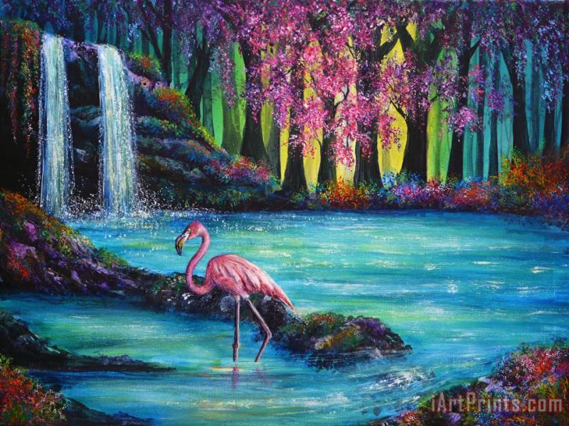 Flamingo Falls painting - Collection 9 Flamingo Falls Art Print