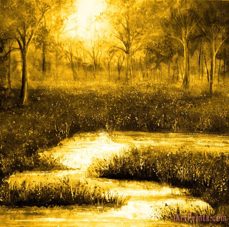 Golden Evening painting - Collection 9 Golden Evening Art Print