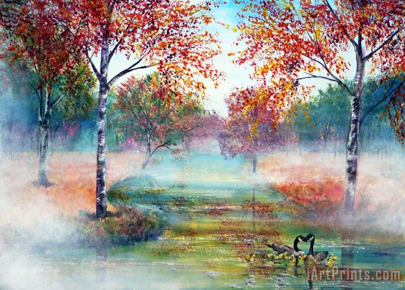 Misty Morning painting - Collection 9 Misty Morning Art Print