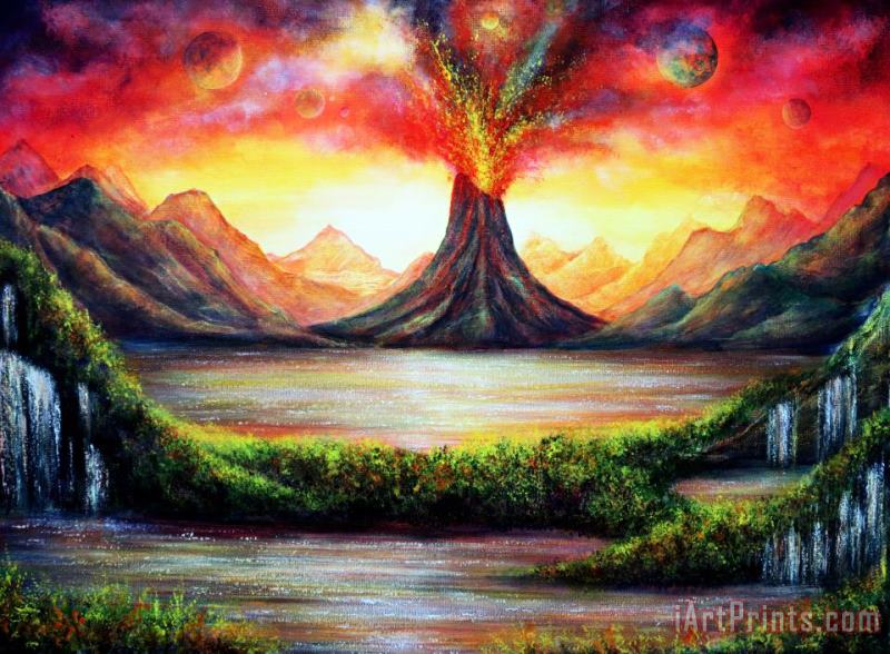 Volcano painting - Collection 9 Volcano Art Print