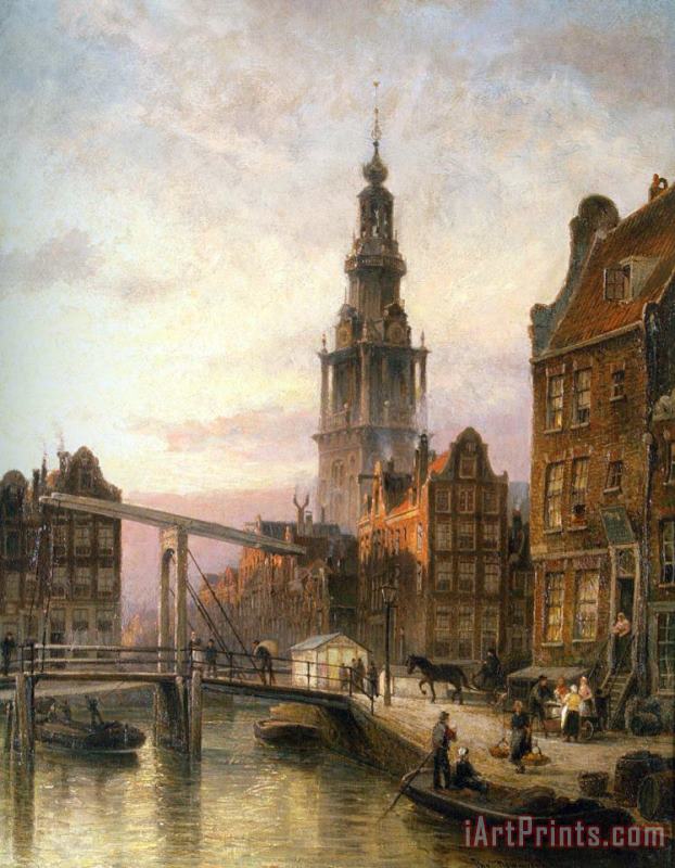 Cornelis Christiaan Dommelshuizen The Zuider Kerk at Dusk, Amsterdam Art Print