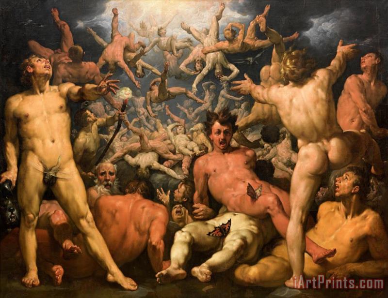 The Fall of The Titans painting - Cornelis Cornelisz. van Haarlem The Fall of The Titans Art Print
