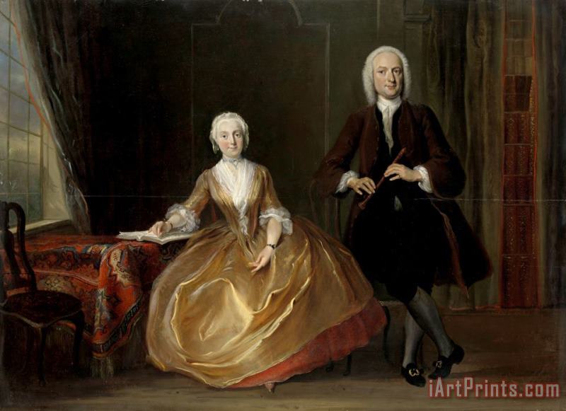 Cornelis Troost A Couple Making Music Art Painting