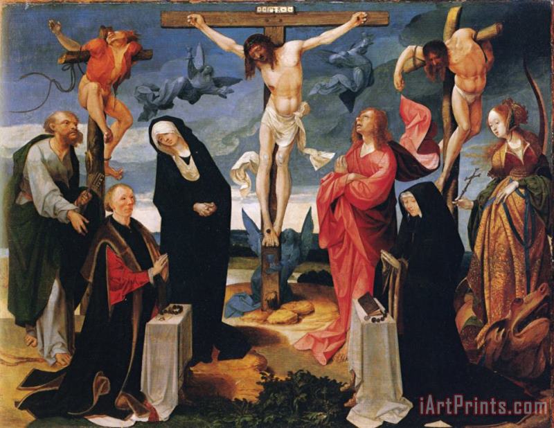 Crucifixion painting - Cornelius Engebrechtsz Crucifixion Art Print
