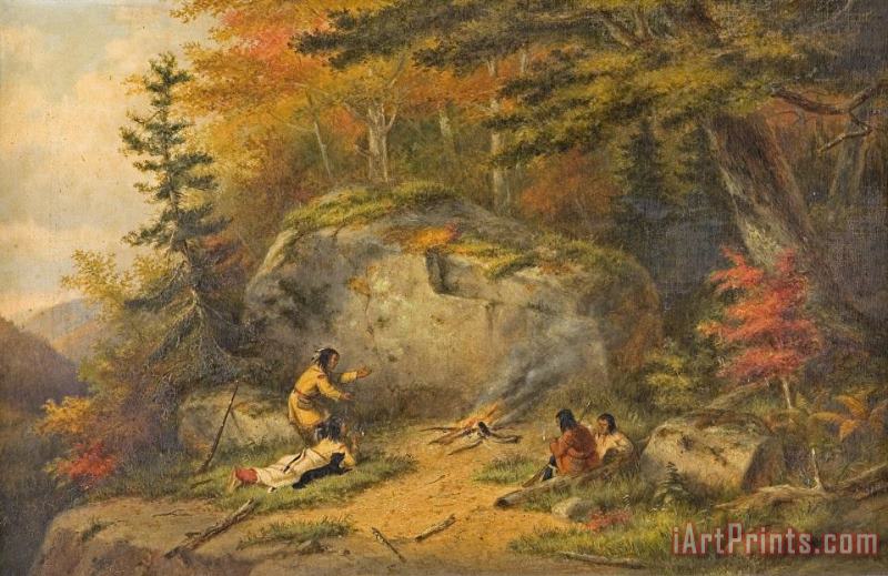Autumn In West Canada Chippeway Indians painting - Cornelius Krieghoff Autumn In West Canada Chippeway Indians Art Print