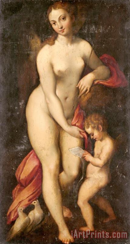 Correggio Venus And Cupid Art Painting