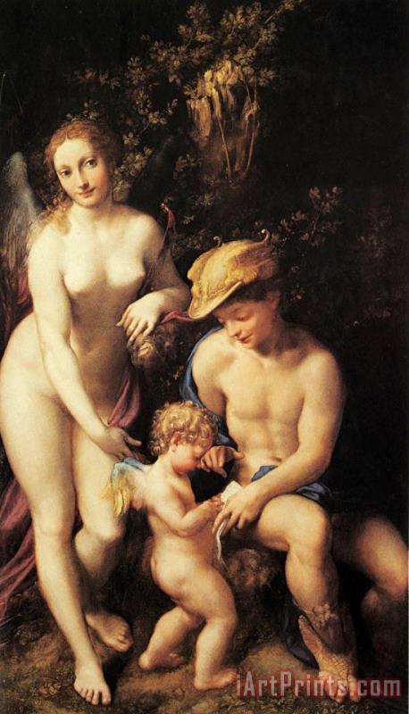 Correggio Venus with Mercury And Cupid Art Print