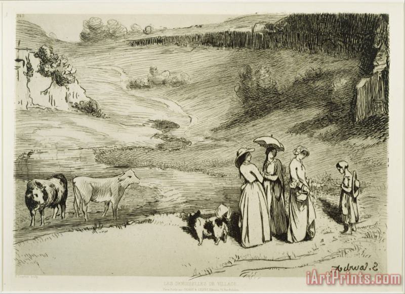 Courbet, Gustave Les Demoiselles De Village Art Painting