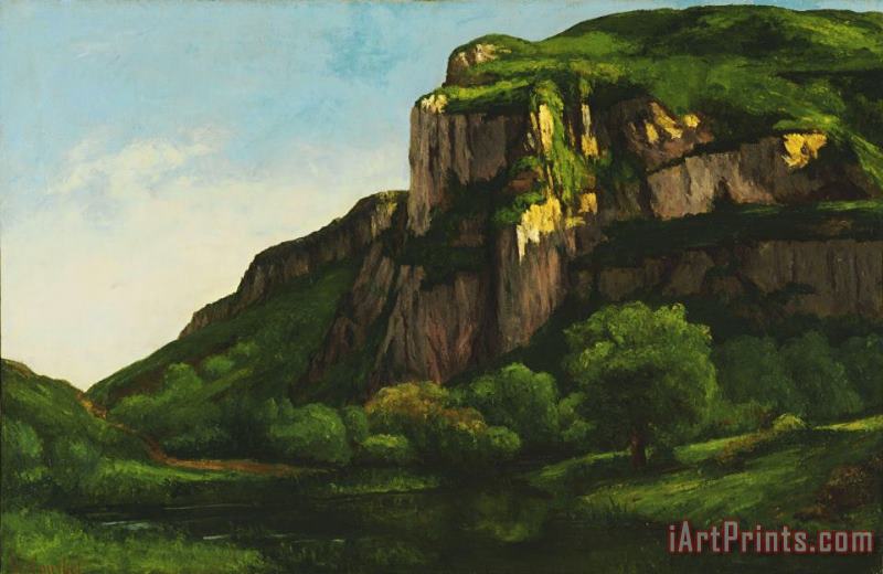 Courbet, Gustave Rocks at Mouthier Art Print