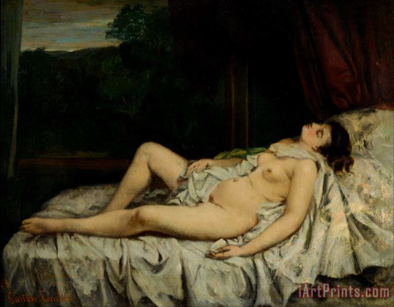 Courbet, Gustave Sleeping Nude Art Print