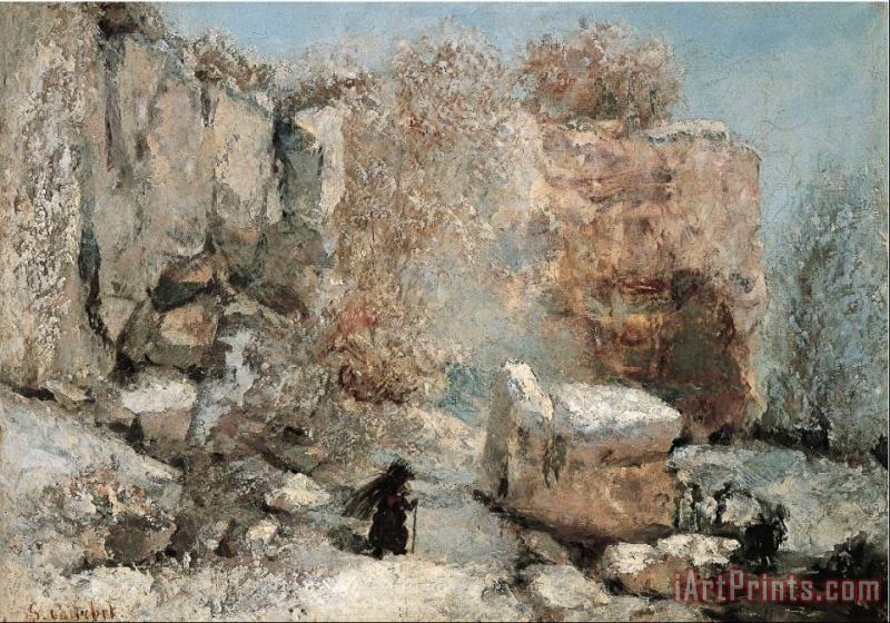 Courbet, Gustave Snow Effect in a Quarry Art Print
