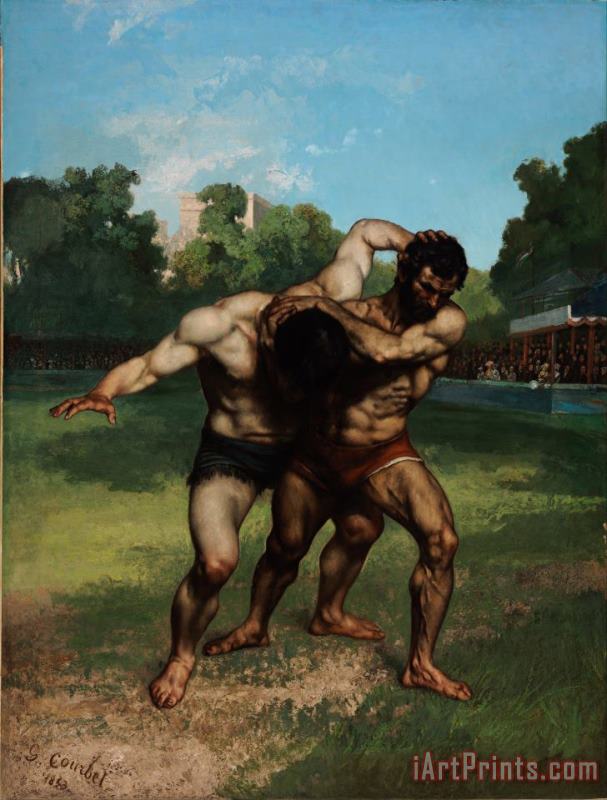 The Wrestlers painting - Courbet, Gustave The Wrestlers Art Print