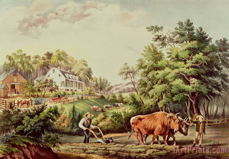 American Farm Scenes painting - Currier and Ives American Farm Scenes Art Print