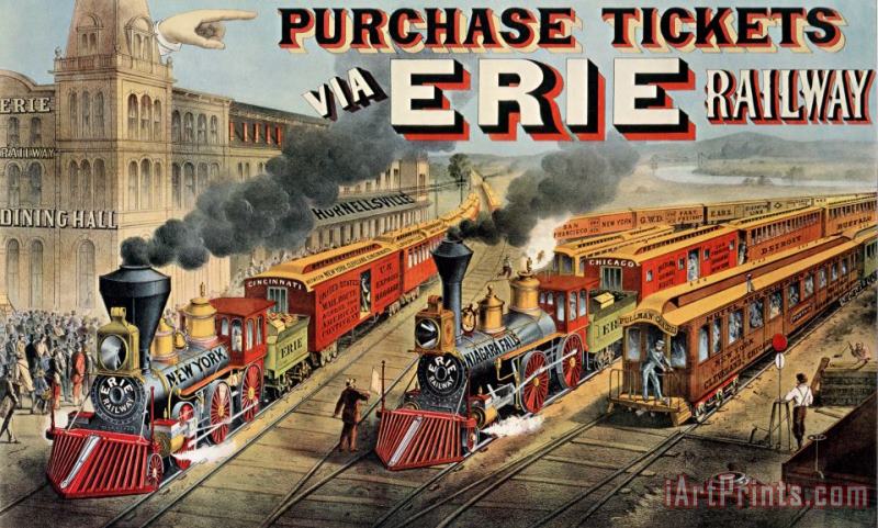 The American Railway Scene painting - Currier and Ives The American Railway Scene Art Print