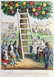 Currier and Ives The Ladder of Fortune painting