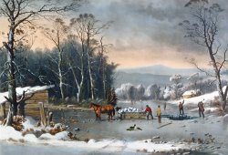 Currier and Ives Winter in the Country painting