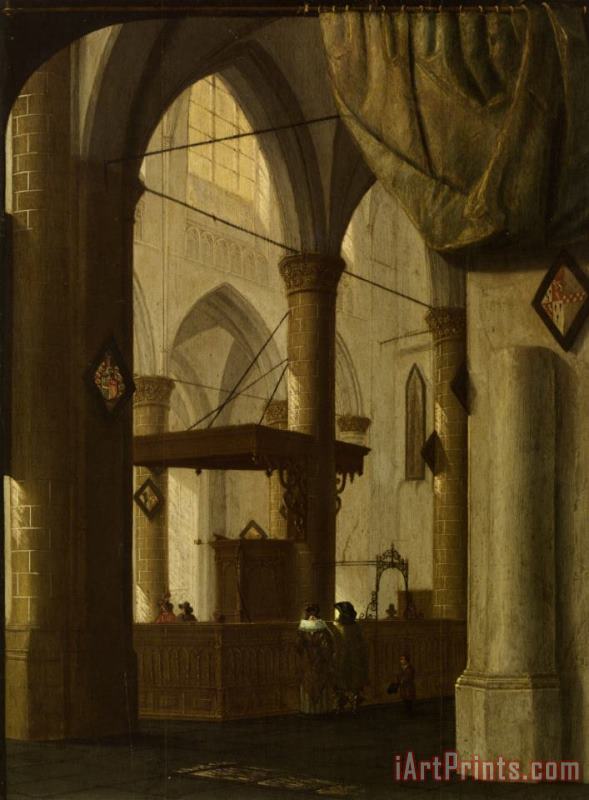 Interior of Grote Kerk painting - Daniel De Blieck Interior of Grote Kerk Art Print