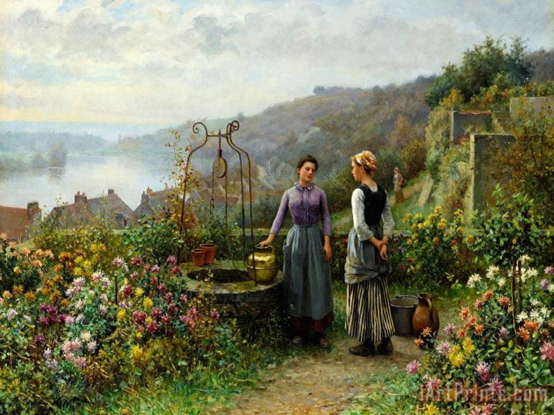 Daniel Ridgway Knight At The Well Art Painting