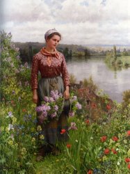 Daniel Ridgway Knight Gathering Lilacs