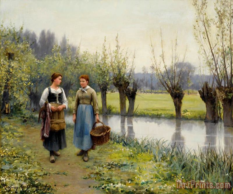 The Meadows in May painting - Daniel Ridgway Knight The Meadows in May Art Print