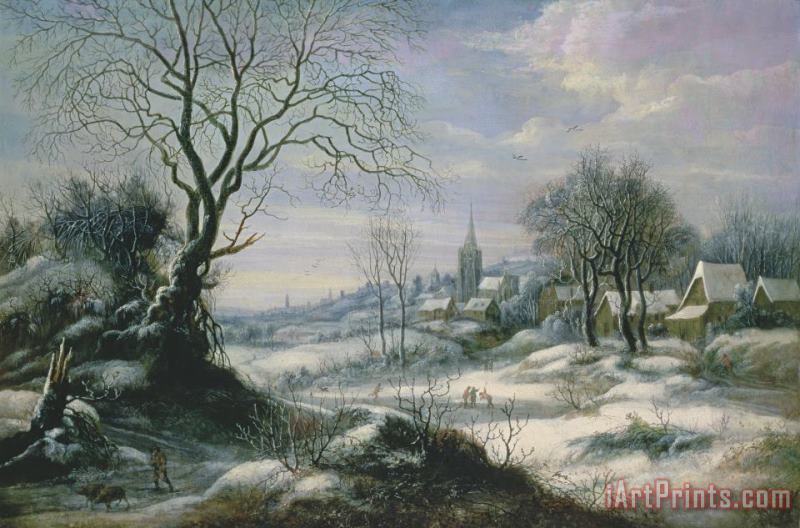 Daniel van Heil Winter landscape Art Painting