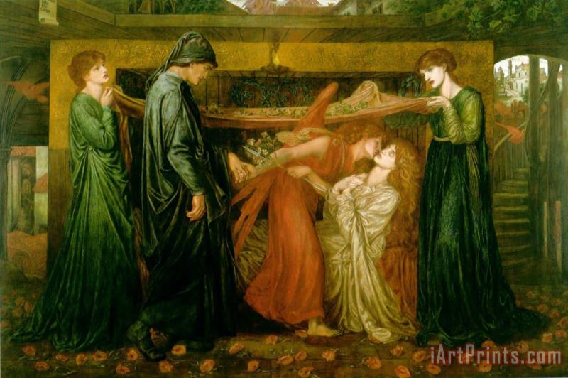 Dante's Dream at The Time of The Death of Beatrice painting - Dante Gabriel Rossetti Dante's Dream at The Time of The Death of Beatrice Art Print