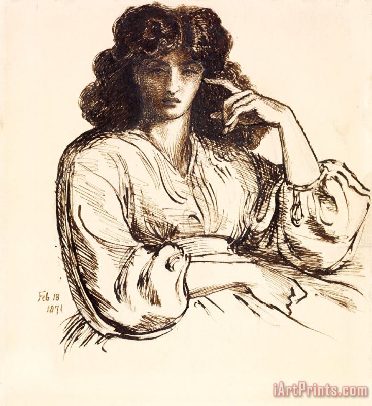 Portrait of Jane Morris painting - Dante Gabriel Rossetti Portrait of Jane Morris Art Print