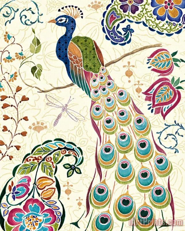 Daphne Brissonnet Peacock Fantasy III Art Painting