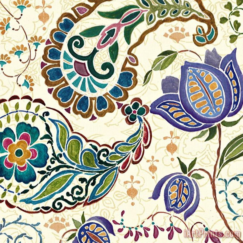 Peacock Fantasy V painting - Daphne Brissonnet Peacock Fantasy V Art Print