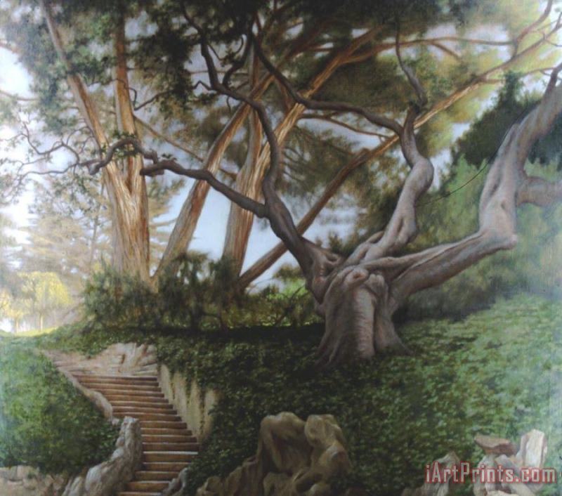 Garden of The Ancient Oak painting - David Hardy Garden of The Ancient Oak Art Print