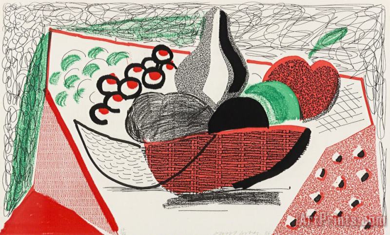 David Hockney Apples, Pears & Grapes, 1986 Art Print