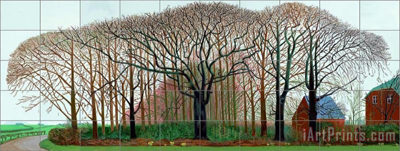 David Hockney Bigger Trees Near Warter Or Ou Peinture Sur Le Motif Pour Le Nouvel Age Post Photographique, 2007 Art Painting