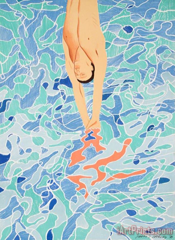 David Hockney Olympische Spiele Muenchen 1972 (diver), 1972 Art Painting