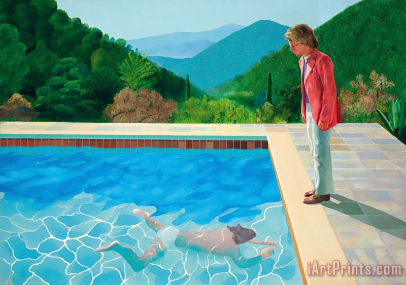 Portrait of an Artist Pool with Two Figures painting - David Hockney Portrait of an Artist Pool with Two Figures Art Print