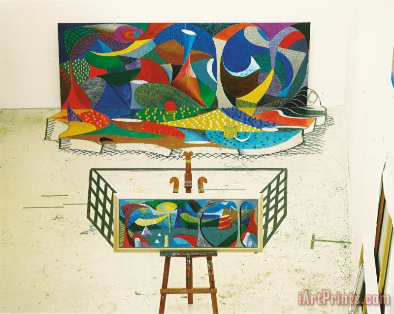 Snails Space The Studio March 28th 1995, 1995 painting - David Hockney Snails Space The Studio March 28th 1995, 1995 Art Print